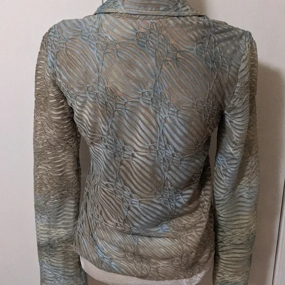 RARE Sea Blues Sand Wave Textured Top, Cynthia Steffe Limited